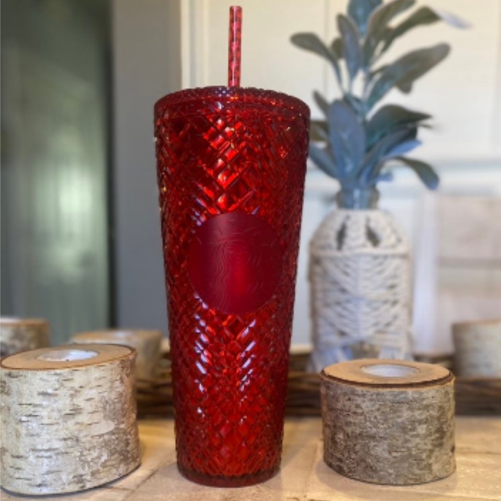 Starbucks 2021 holiday red jeweled cold tumbler